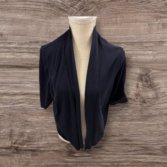 89th & Madison Navy Blue Shrug Sweater with Shawl Collar - Picture 1 of 6